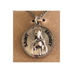 St. Bridget Sterling Silver Medal on 18" Chain