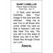 St. Camillus Paper Prayer Card, Pack of 100 - 123223