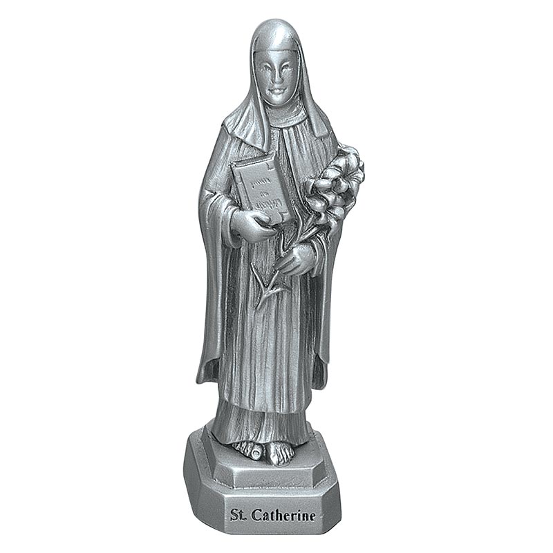 St. Catherine 3.5" Pewter Statue 