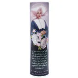 St. Catherine Laboure 8" Flickering LED Flameless Prayer Candle with Timer