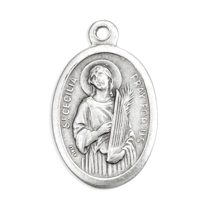 St. Cecilia 1" Oxidized Medal 