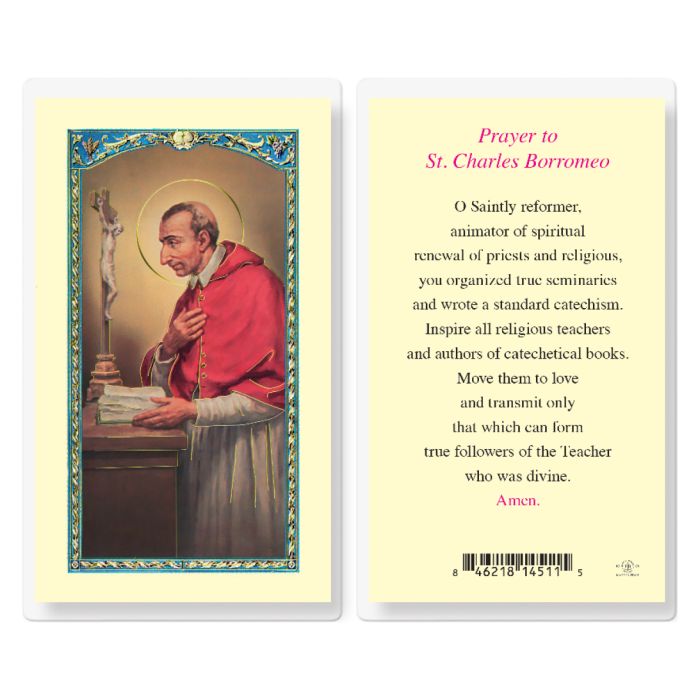 Saint Charles Borromeo Laminated Prayer Card