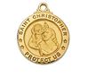 St. Christopher Gold over Sterling Medal on 18" Chain