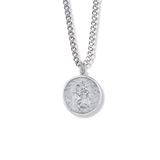 3/4 Inch Round Sterling Silver St. Christopher Medal, Patron of Travelers