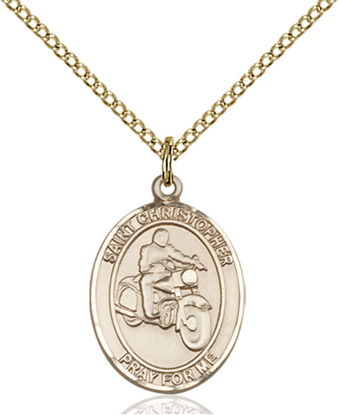 St Christopher Pendant Protection Necklace for Motorbike 
