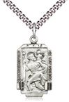 St. Christopher Rectangular Medal on 24" Chain