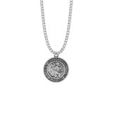 St. Christopher Round Pewter Medal with 24" Chain
