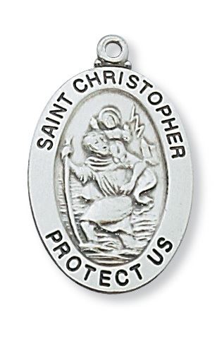 St. Christopher Sterling Silver Medal on 20" Chain