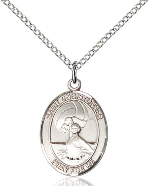 Saint Christopher Medal For Women - .925 Sterling Silver Necklace On 18  Chai... | eBay