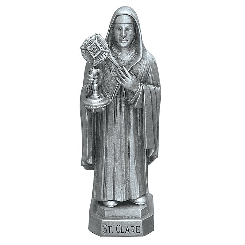 St. Clare 3.5" Pewter Statue 