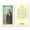 St. Clare Laminated Prayer Card