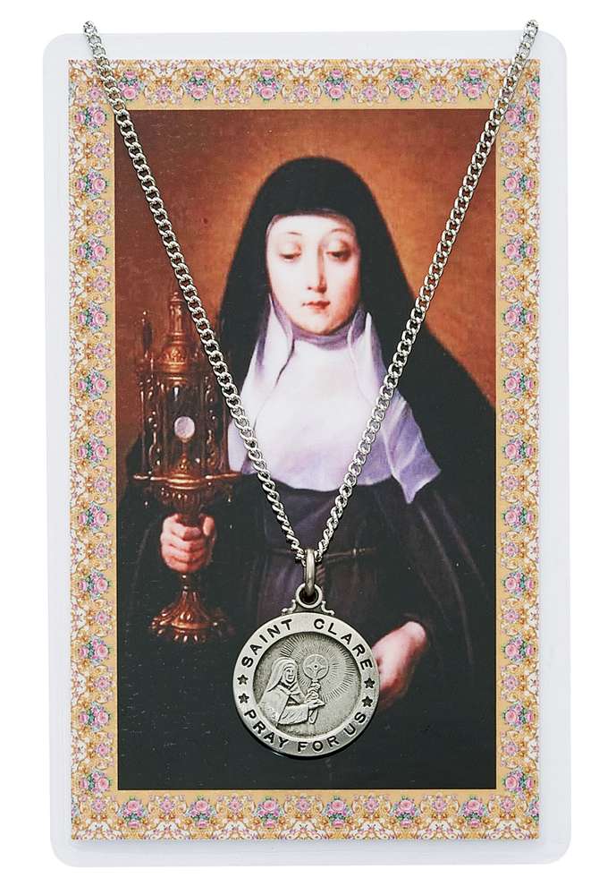 St Clare Pendant & Holy Card