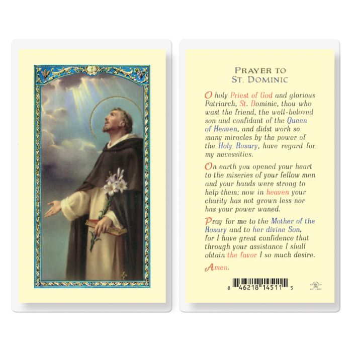 Prayer to Saint Dominic Holy Card