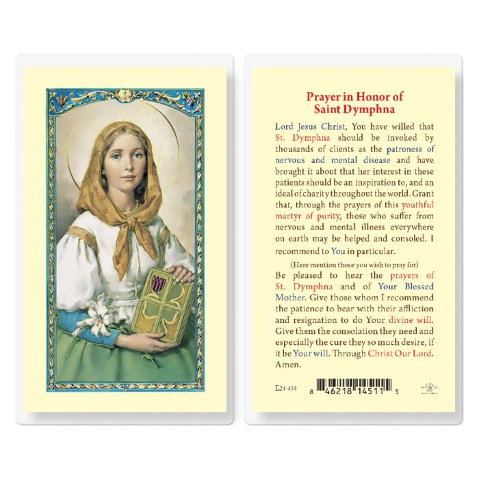 St. Dymphna Laminated Prayer Card