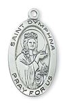 St. Dymphna Sterling Silver Medal on 18" Chain  