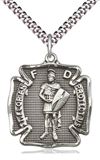St. Florian Sterling Silver Medal on 24" Chain
