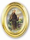 St. Francis 5 1/2 x 7 Oval Gold-Leaf Framed Print *WHILE SUPPLIES LAST*