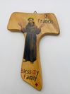 St. Francis "Bless My Family" 6" Tau Wall Cross from Italy