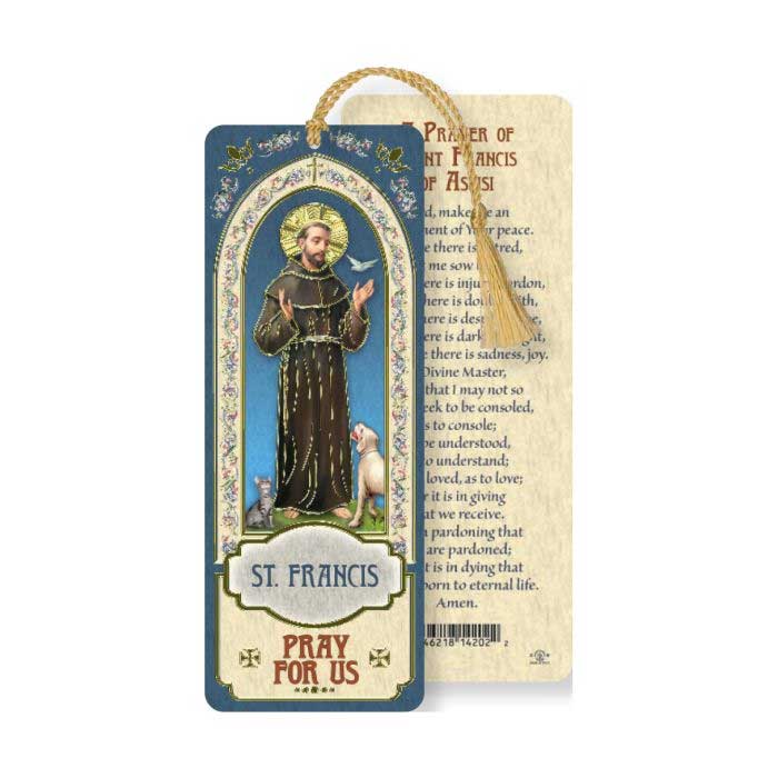 St. Francis of Assisi Laminated Bookmark with Tassel