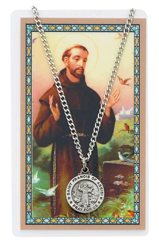 St Francis Pendant & Holy Card