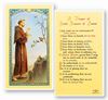 St. Francis Prayer For Peace Laminated Prayer Card
