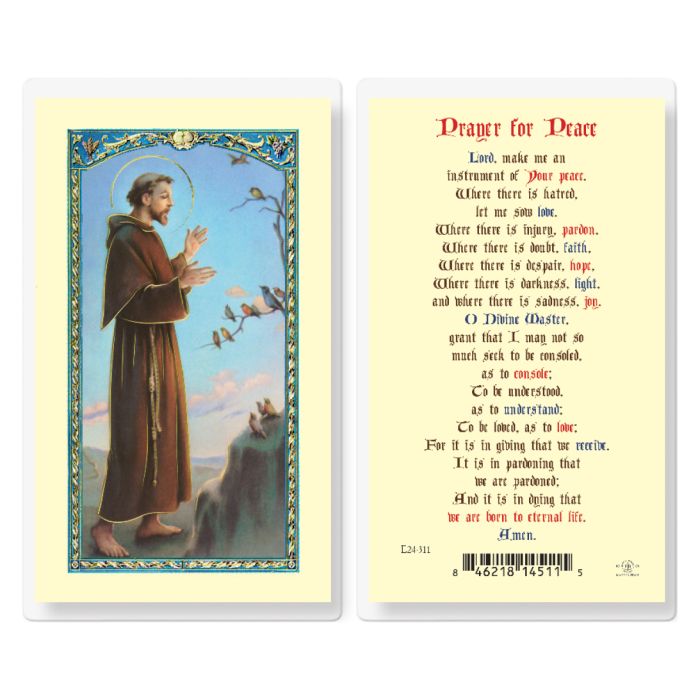 Saint Francis Prayer for Peace Holy Card