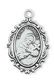 St. Francis Sterling Silver Medal on 18" Chain