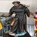 St. Francis with Animals 60" Full Color Fiberglass Statue from Italy