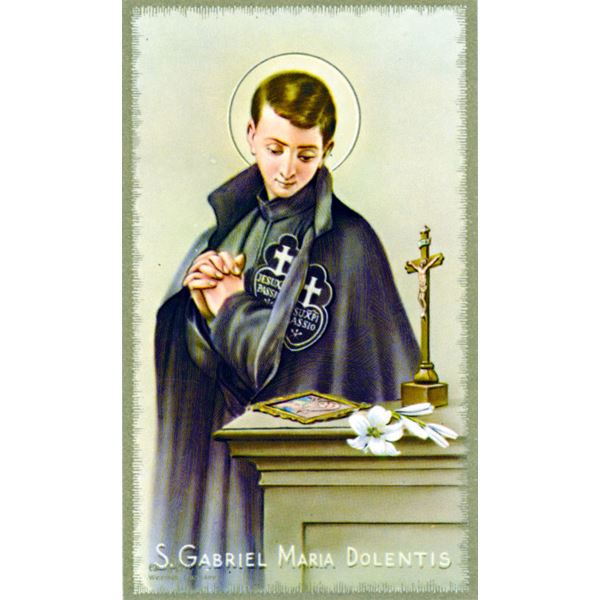 St. Gabriel of Our Lady of Sorrows Paper Prayer Card, Pack of 100