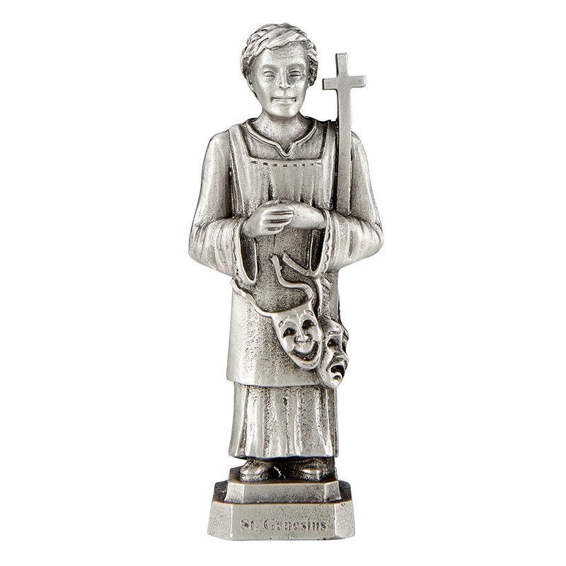 St. Genesius 3.5" Pewter Statue 
