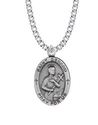 1 Inch Pewter Oval Saint Gerard Medal, Patron Saint of Expectant Mothers