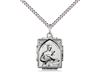 Sterling Silver St Gerard Pendant on a 18 inch Light Rhodium Light Curb Chain