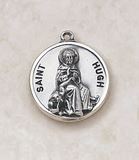 St. Hugh Sterling Silver Medal on 20" Chain