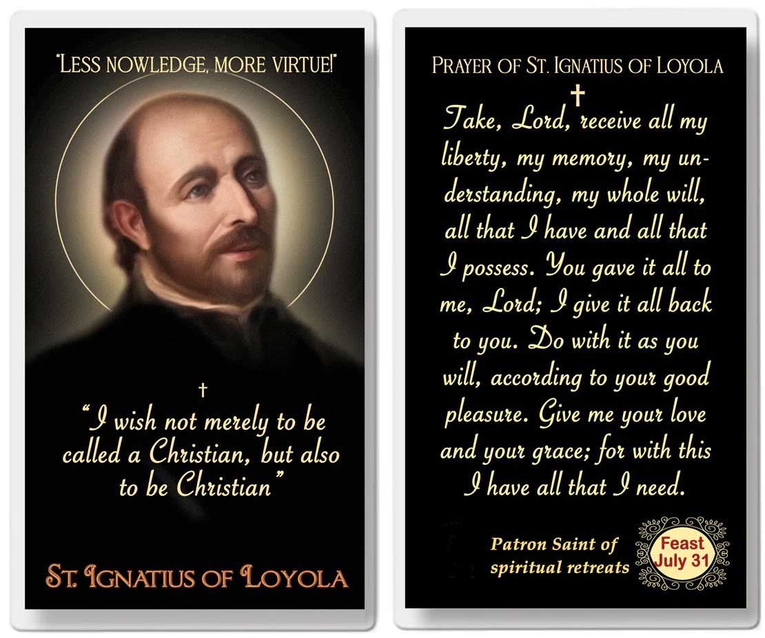 St. Ignatius of Loyola 2.5" x 4.5" Laminated Prayer Card