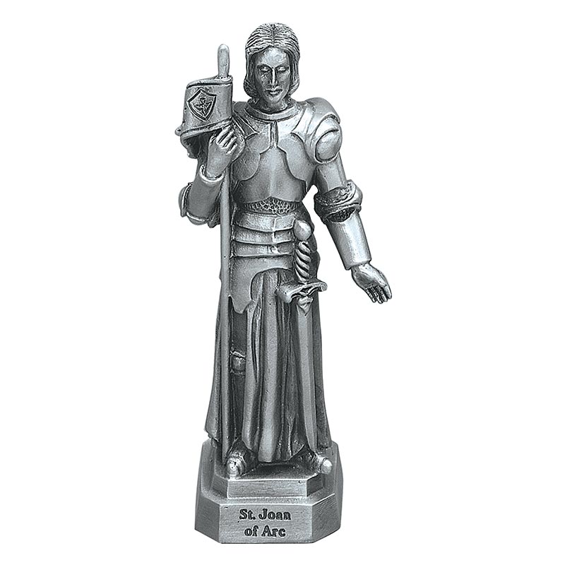 St. Joan of Arc 3.5" Pewter Statue 