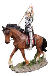 St. Joan of Arc on Horse 11" Statue, Full Color