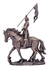 St. Joan of Arc on Horse 11" Statue, Lightly Painted Bronze