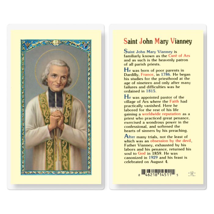 Saint John Mary Vianney Holy Card