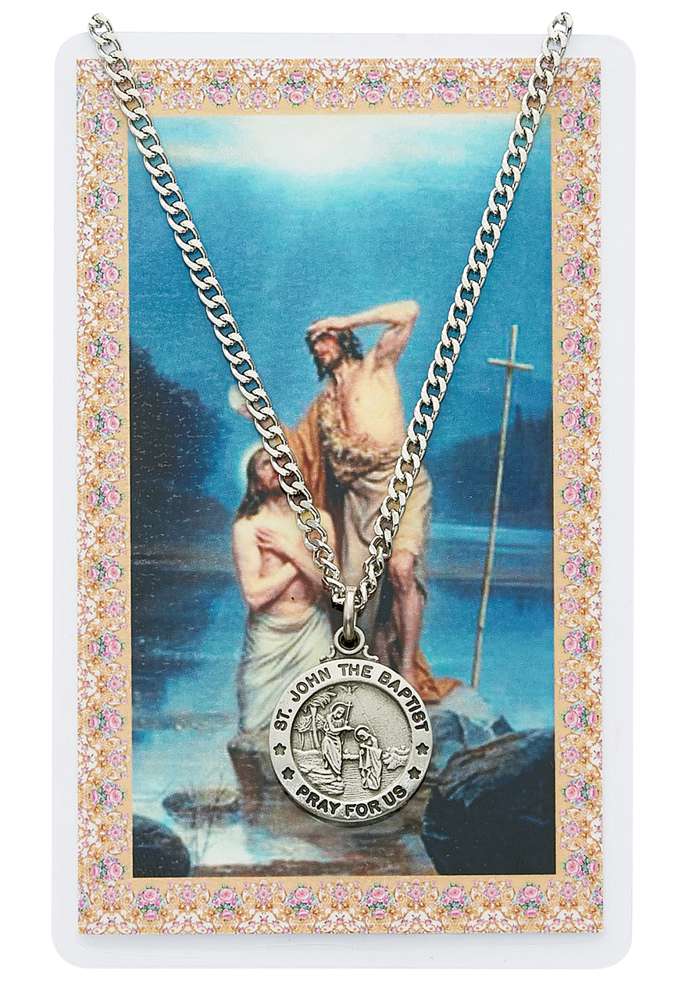 St John The Baptist Pendant & Holy Card