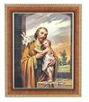 St. Joseph Picture in 10x12 Cherry Finished Gold Frame