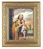St. Joseph Picture in 12.5x14.5 Ornate Gold Leaf Antique Frame