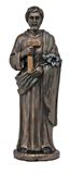 St. Joseph The Worker 5" Statue Lightly Painted Cold Cast Bronze
