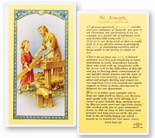 St. Joseph The Worker Holy Card