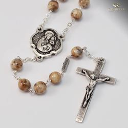 St. Joseph in Antique Silver Rosary