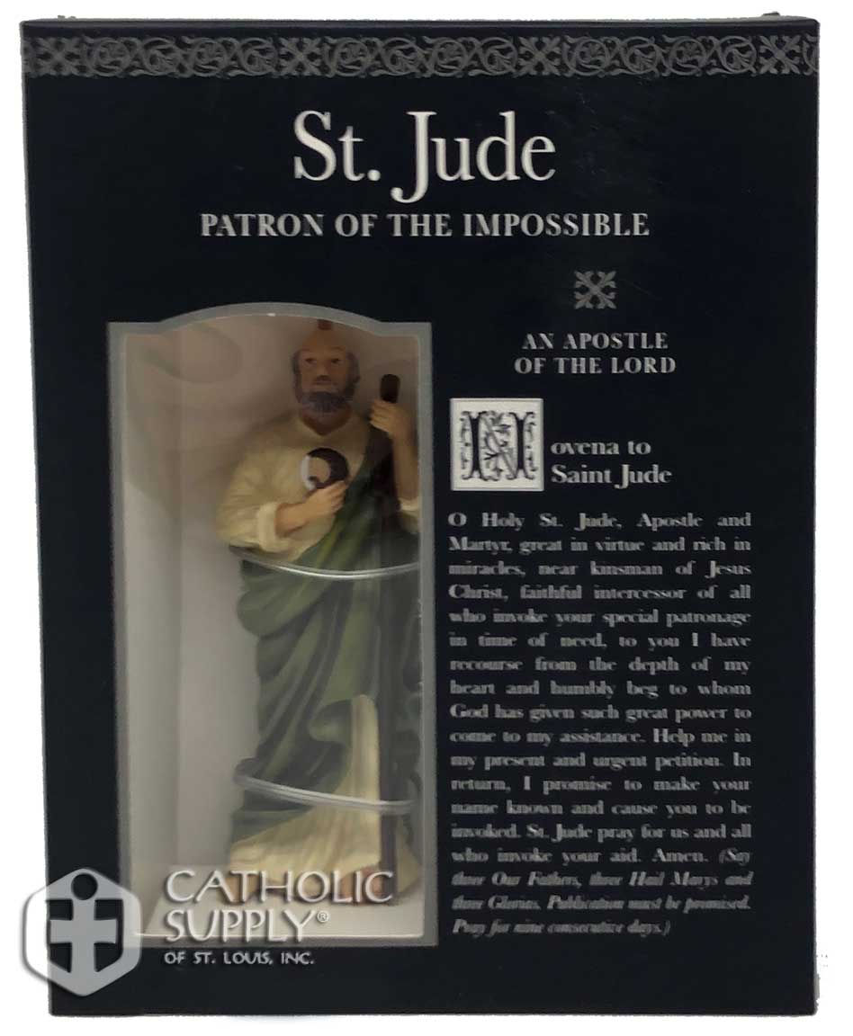 St. Jude 4" Statue and Prayer Card Set