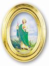 St. Jude 5 1/2 x 7 Oval Gold-Leaf Framed Print *WHILE SUPPLIES LAST*