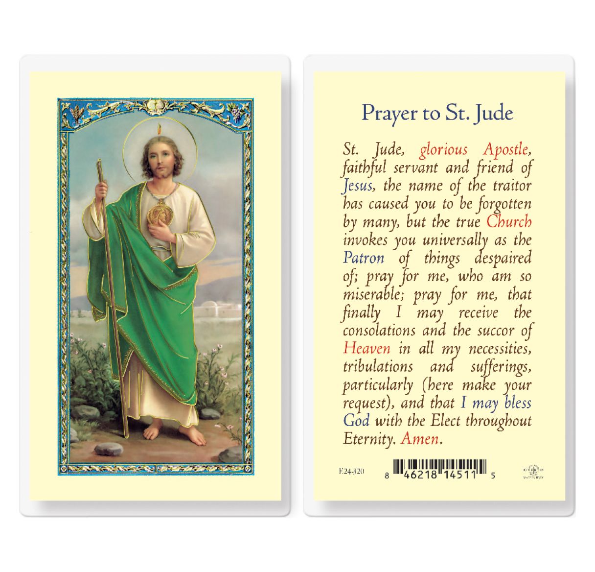 Prayer to Saint Jude Holy Card