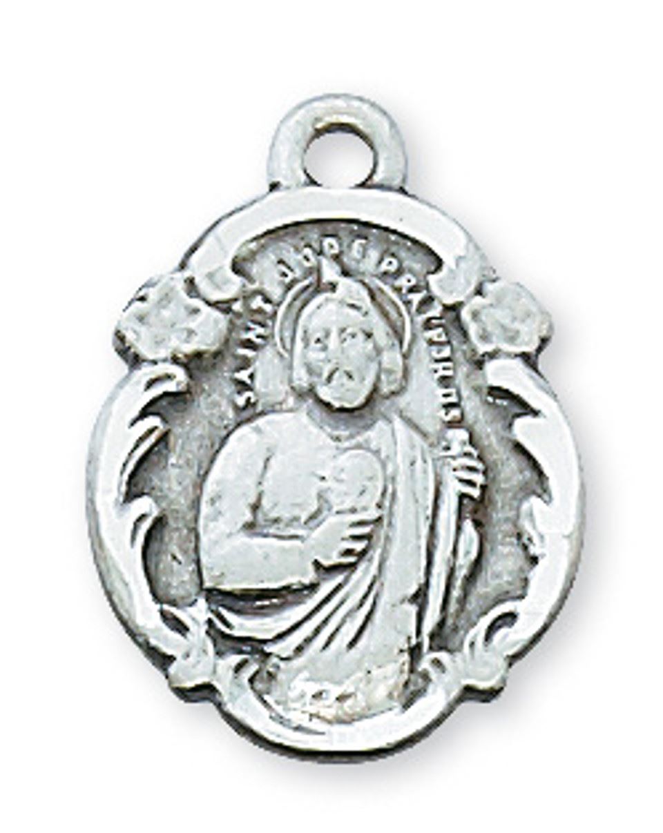 St. Jude Sterling Silver Medal on 18" Chain