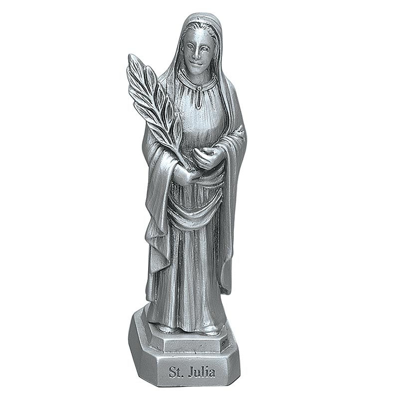 St. Julia 3.5" Pewter Statue 