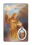 St. Junipero Serra Laminated Prayer Card with Pendant